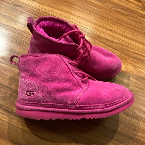 UGG Women's Neumel 1094269 Pink Suede Lace Up Ankle Winter Boot Size 6 - Picture 5 of 7